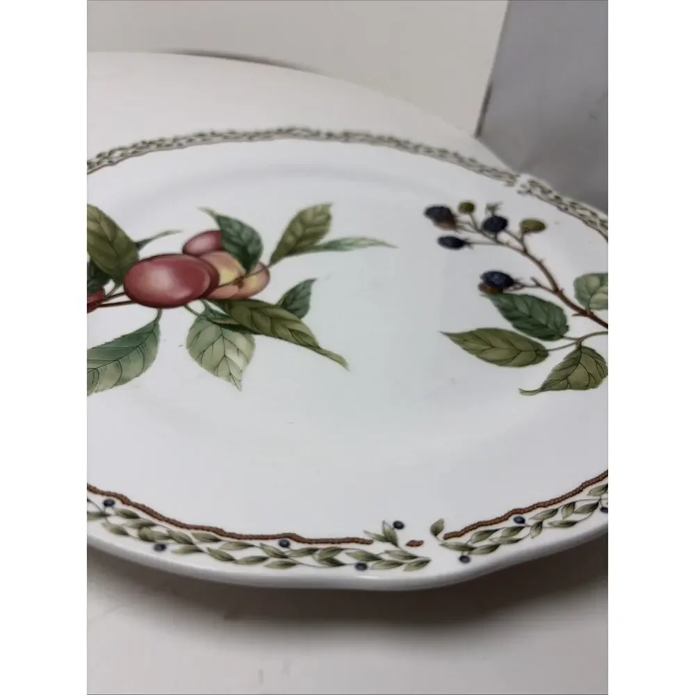 Set Of 2 Noritake Primachina Royal Orchard 9416 Fruit & Leaves Dinner plates